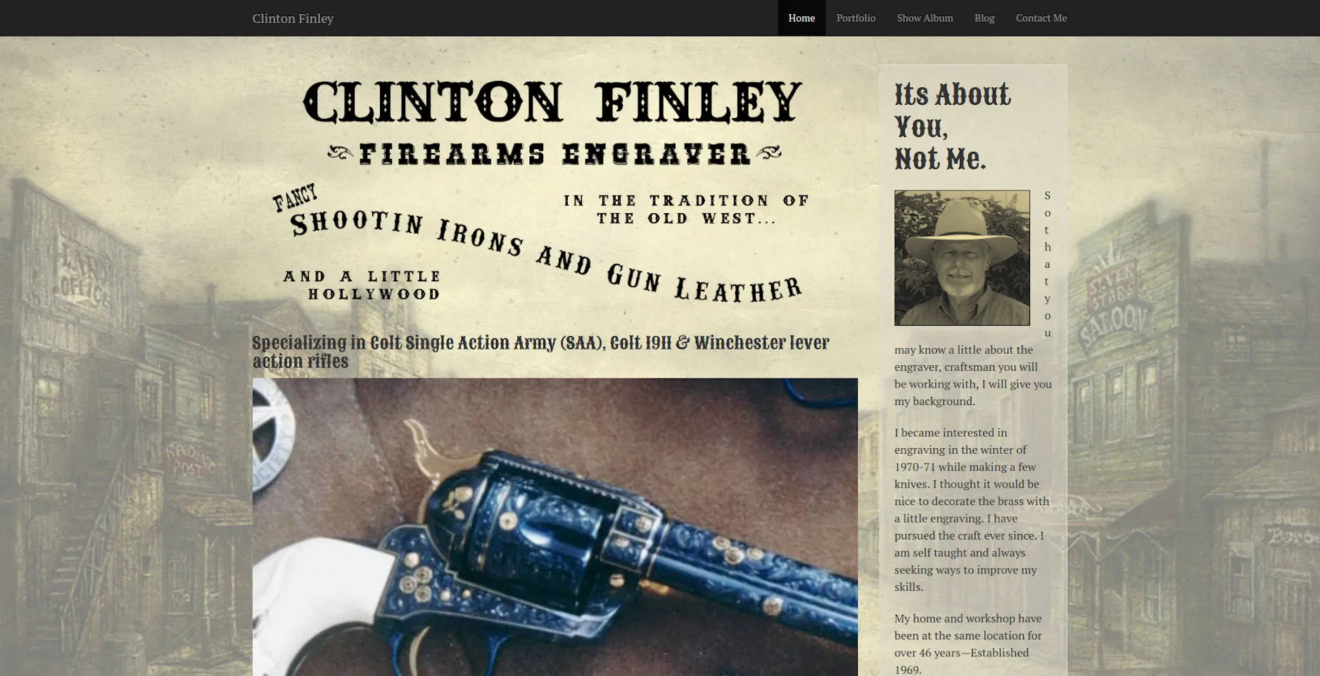 Clintonfinley.com website by Twining Original Design