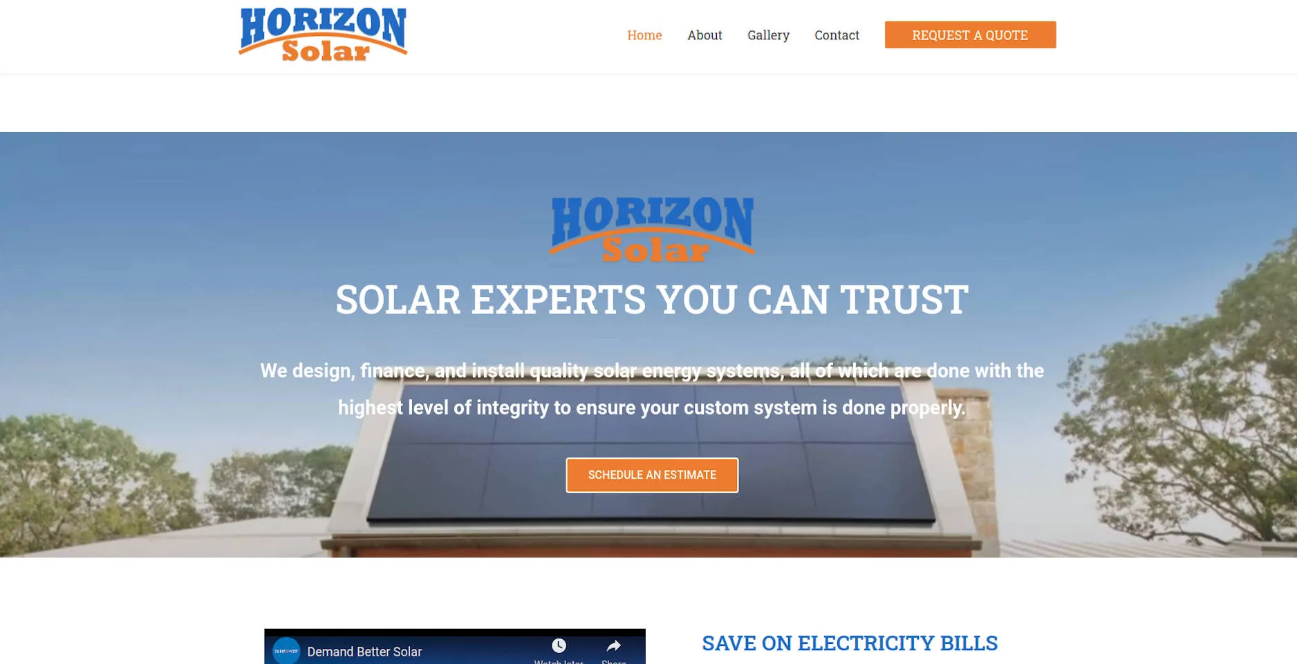 Horizonelectricsolar.com website by Twining Original Design