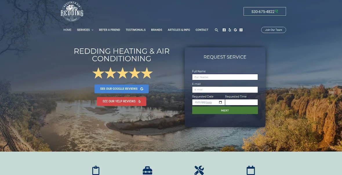 reddingac.com website by Twining Original Design