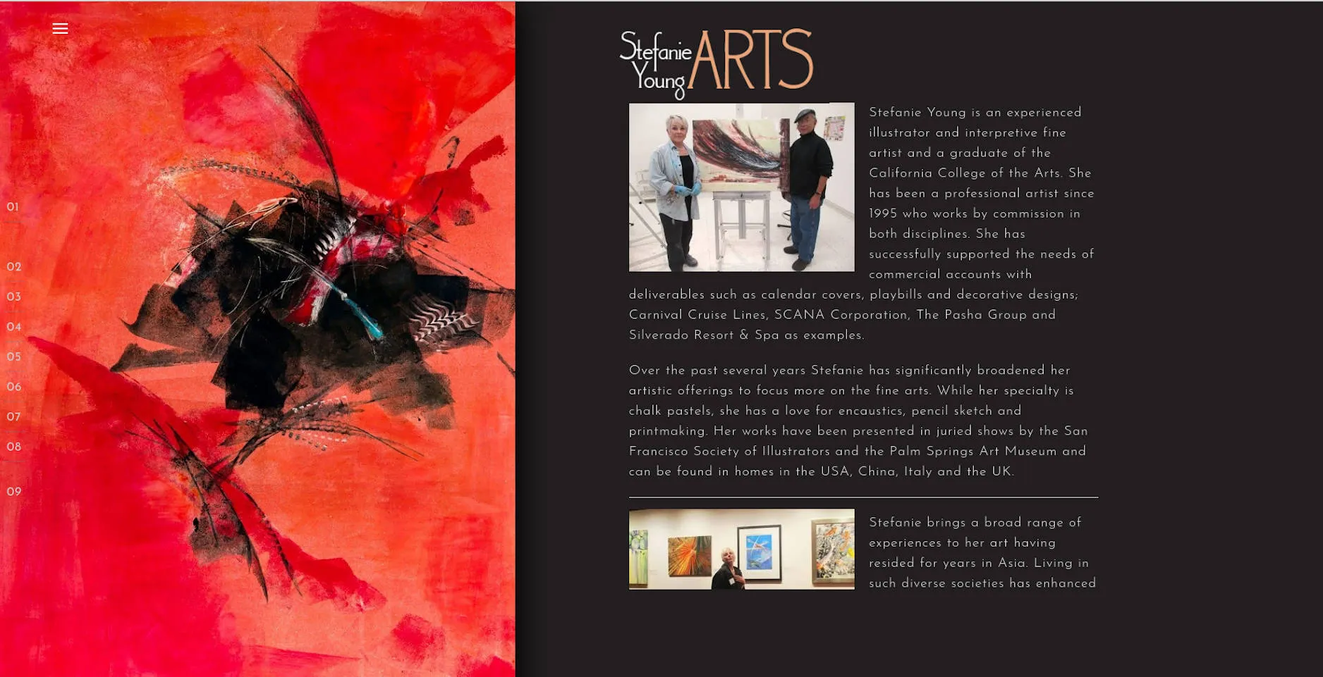 Stefanieyoungarts.com website by Twining Original Design